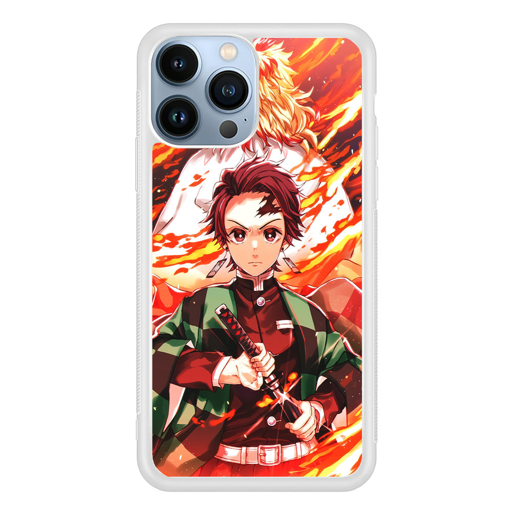 Kimetsu no Yaiba Tanjiro Kamado iPhone 15 Pro Max Case-Phone Case-Rubber White (2D Case)-Altracase