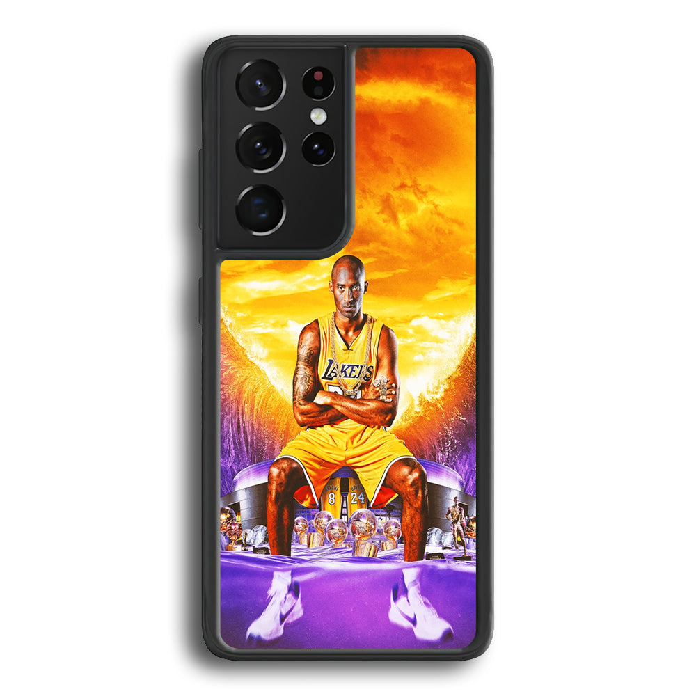 Kobe Bryant Legends Lakers Samsung Galaxy S21 Ultra Case-Phone Case-Rubber Black (2D Case)-Altracase