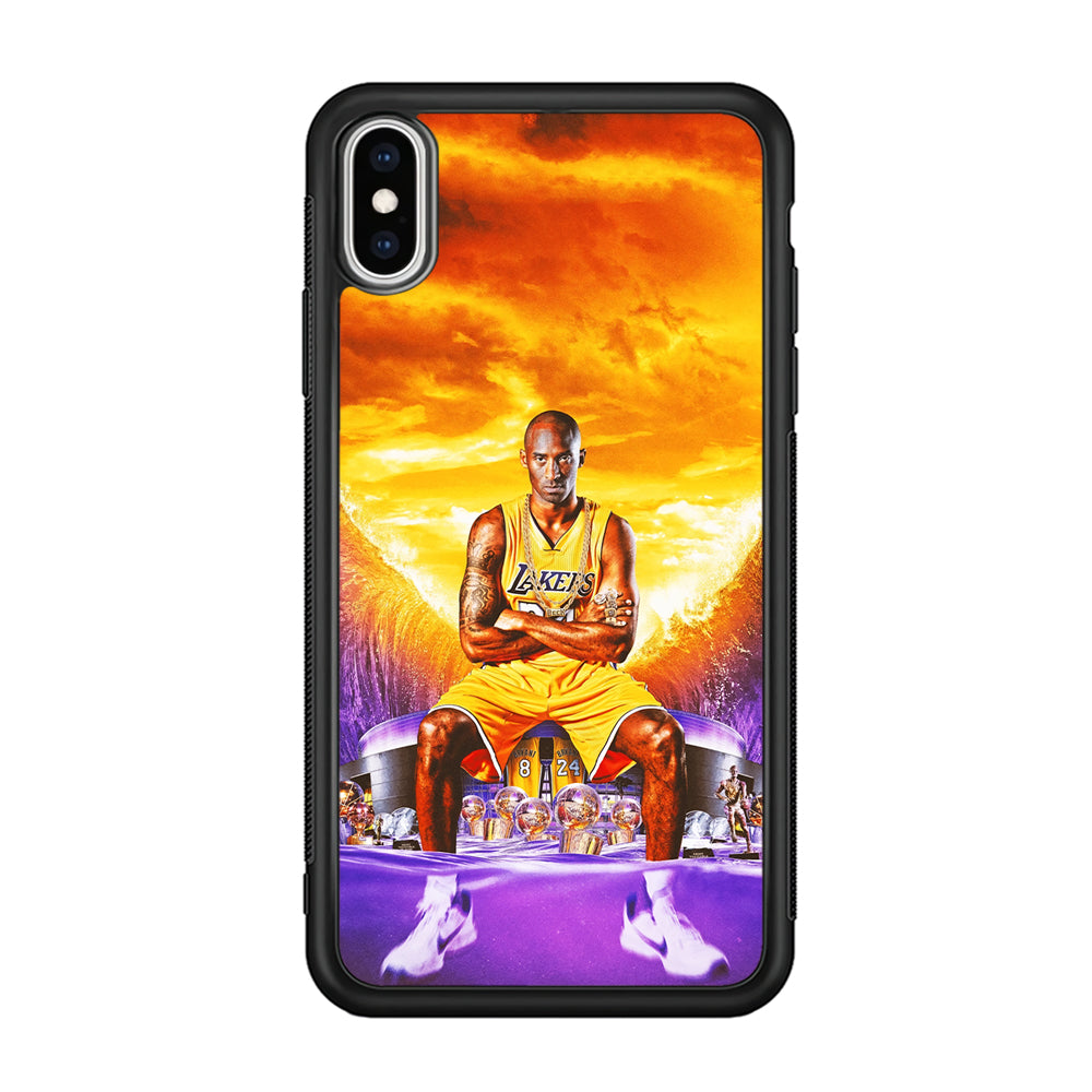 Kobe Bryant Legends Lakers iPhone Xs Case-Phone Case-Rubber Black (2D Case)-Altracase