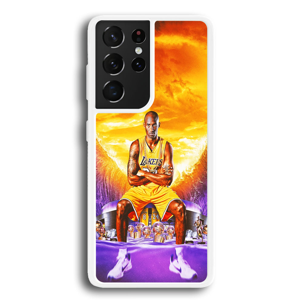 Kobe Bryant Legends Lakers Samsung Galaxy S23 Ultra Case-Phone Case-Rubber White (2D Case)-Altracase