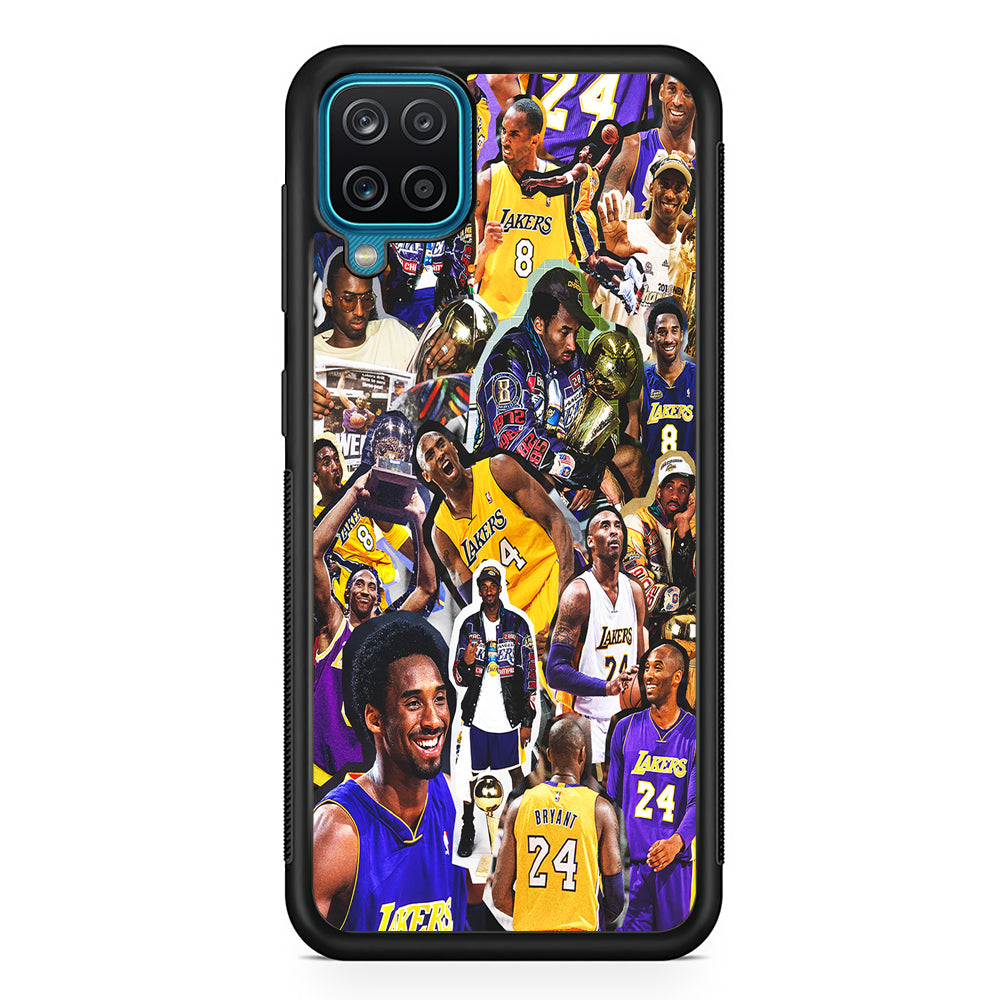 Kobe bryant lakers Collage Samsung Galaxy A12 Case-Phone Case-Rubber Black (2D Case)-Altracase