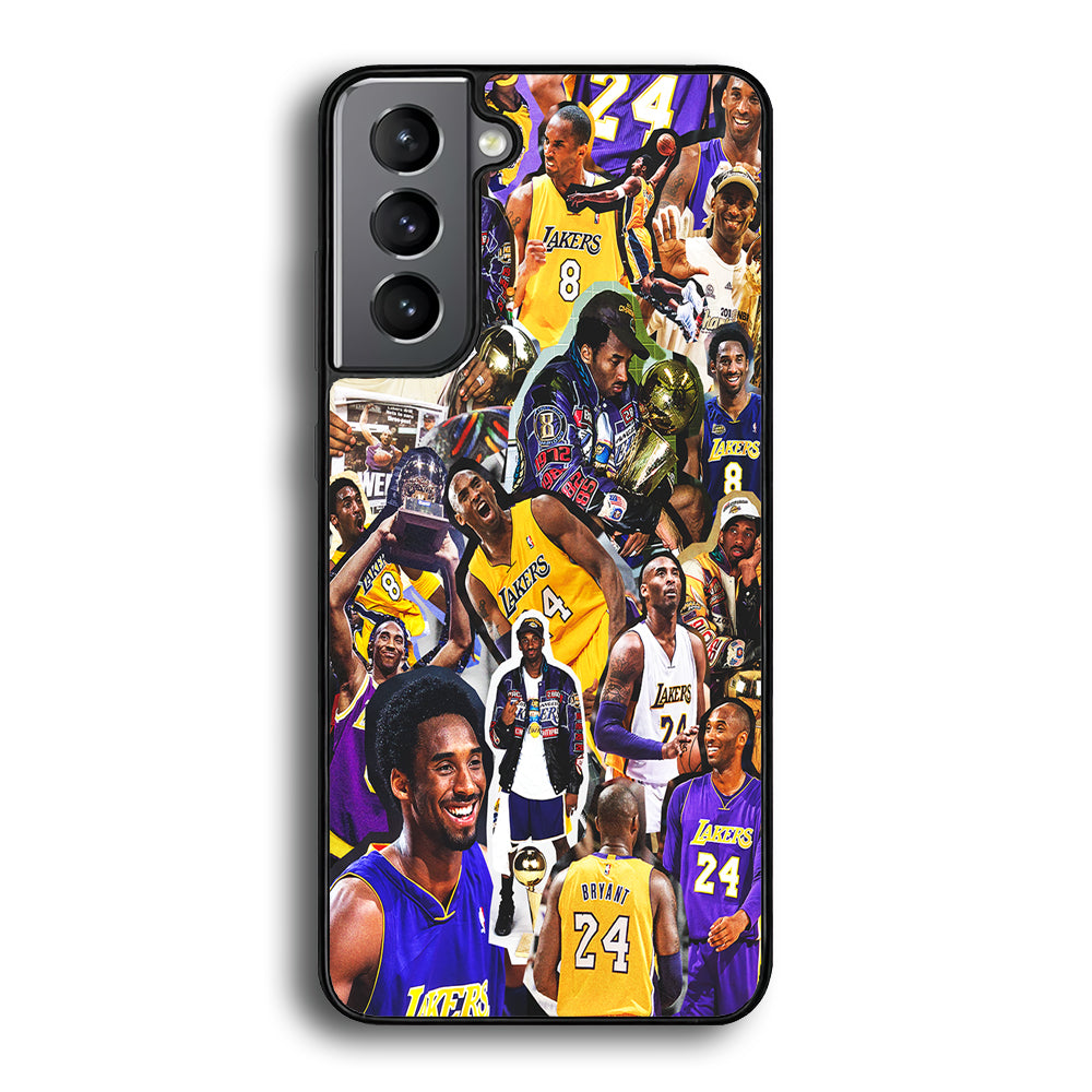 Kobe bryant lakers Collage Samsung Galaxy S21 Case-Phone Case-Rubber Black (2D Case)-Altracase