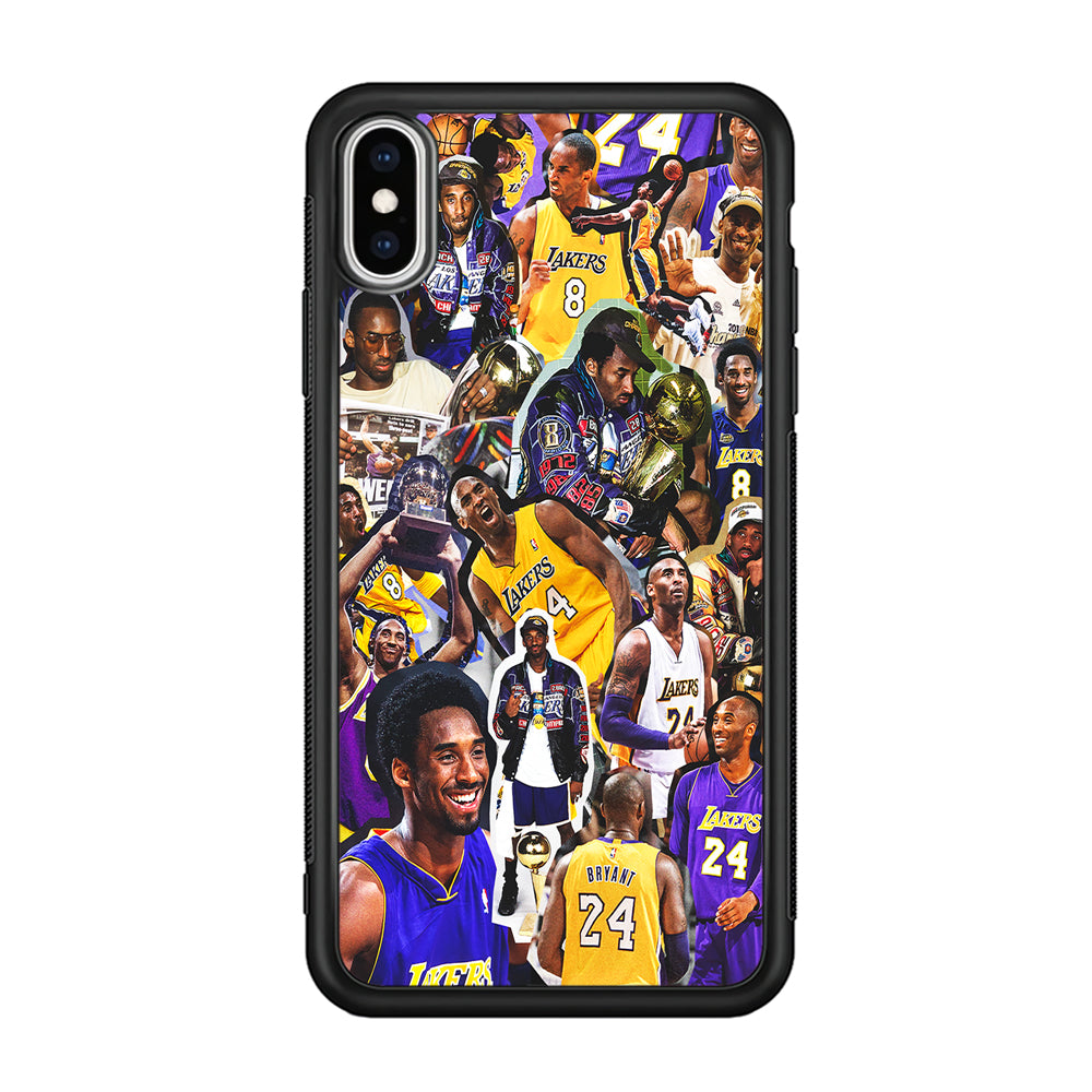Kobe bryant lakers Collage iPhone X Case-Phone Case-Rubber Black (2D Case)-Altracase