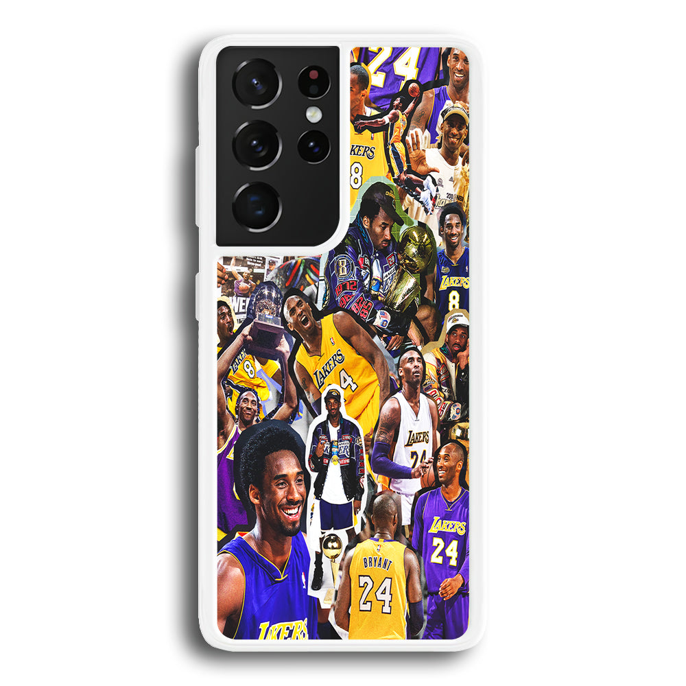 Kobe bryant lakers Collage Samsung Galaxy S21 Ultra Case-Phone Case-Rubber White (2D Case)-Altracase