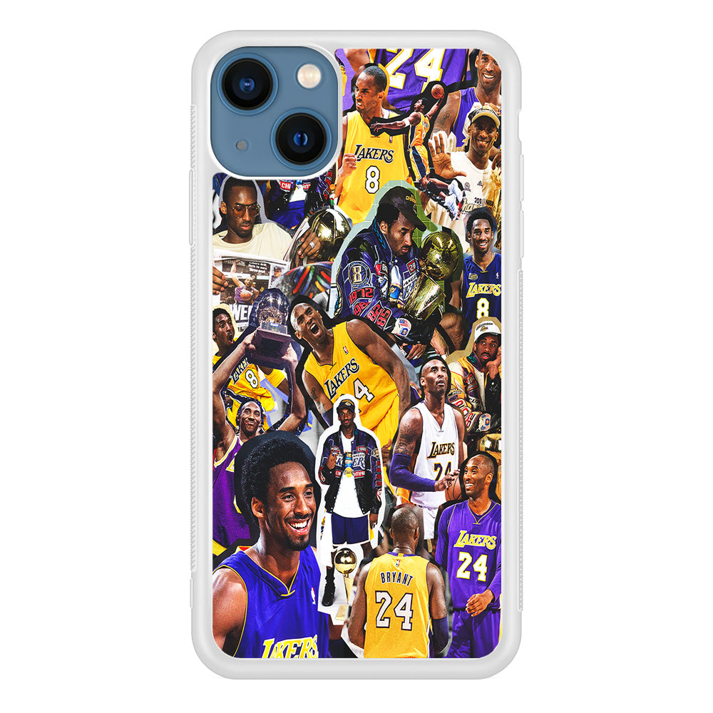 Kobe bryant lakers Collage iPhone 14 Plus Case-Phone Case-Rubber White (2D Case)-Altracase