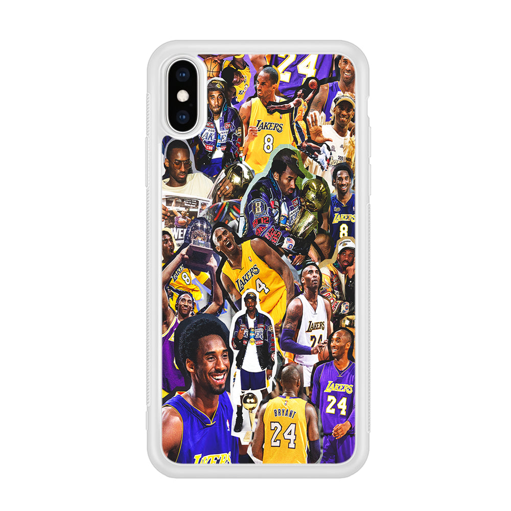 Kobe bryant lakers Collage iPhone X Case-Phone Case-Rubber White (2D Case)-Altracase