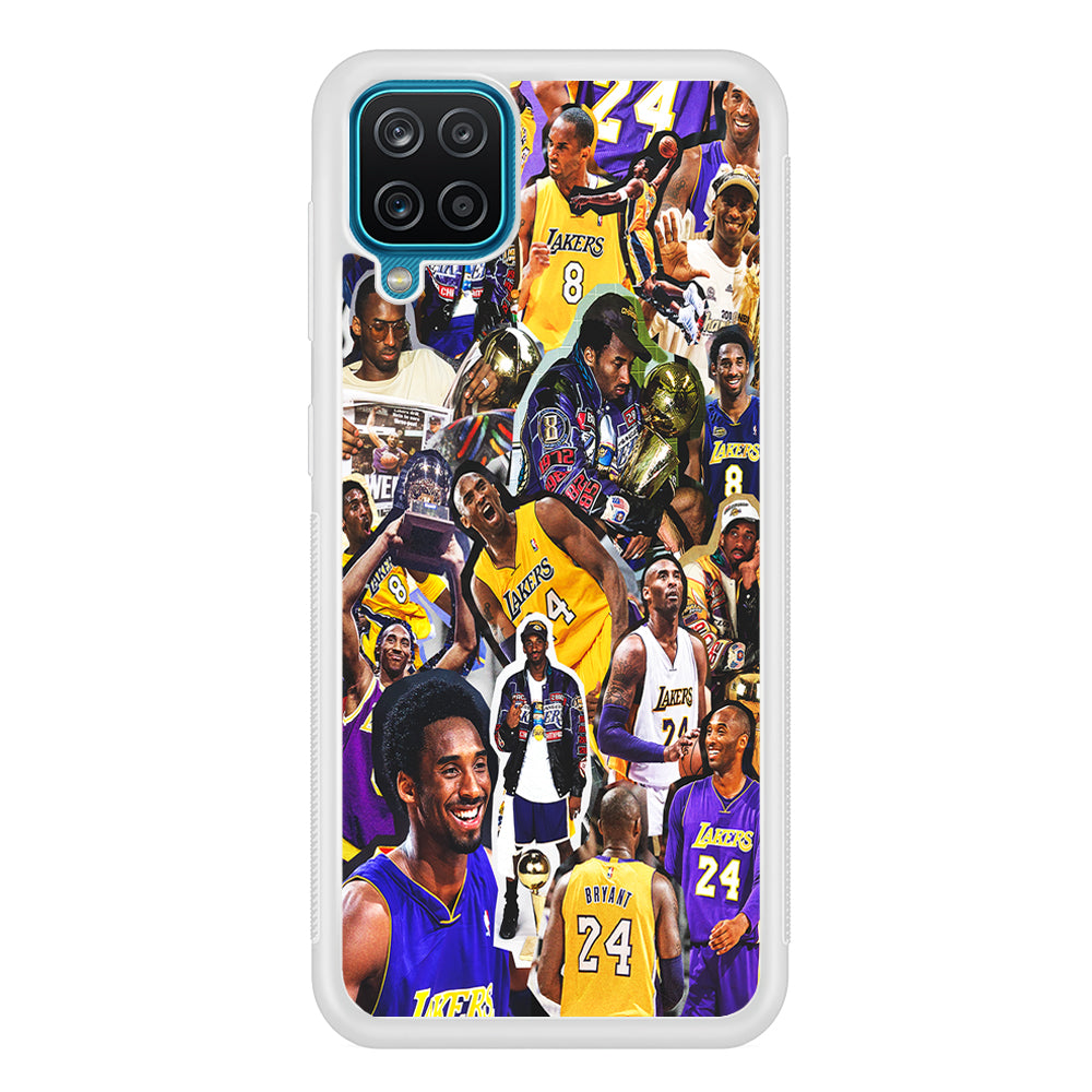 Kobe bryant lakers Collage Samsung Galaxy A12 Case-Phone Case-Rubber White (2D Case)-Altracase
