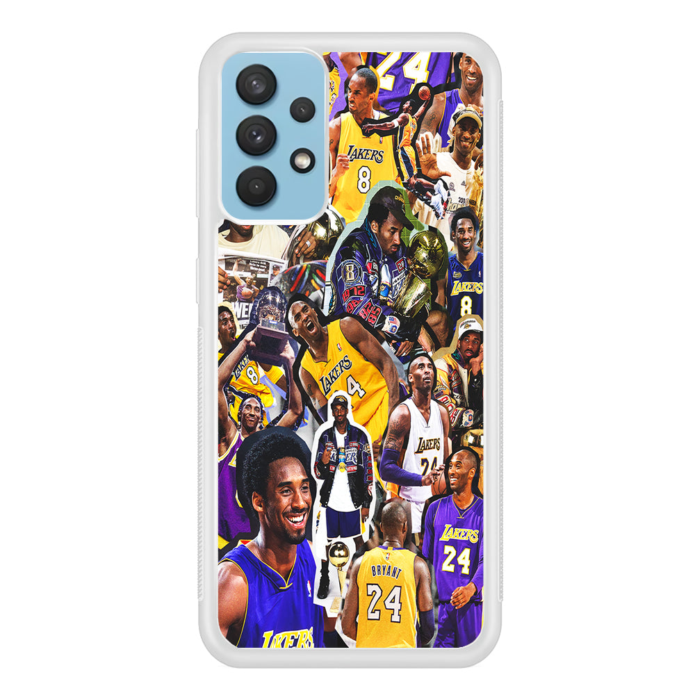 Kobe bryant lakers Collage Samsung Galaxy A32 Case-Phone Case-Rubber White (2D Case)-Altracase