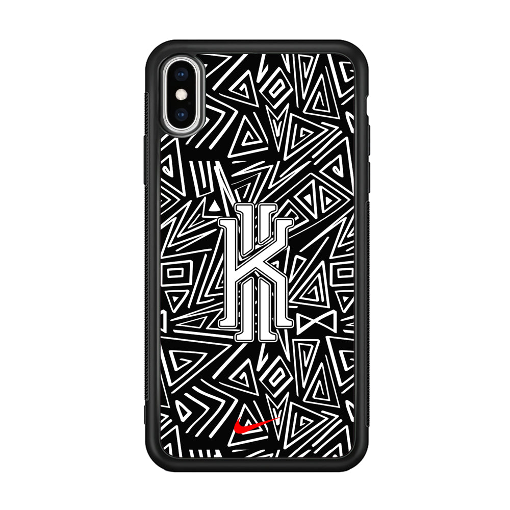Kyrie Irving Abstract Shapes iPhone Xs Case-Mobile Phone Case-Rubber Black (2D Case)-Altracase