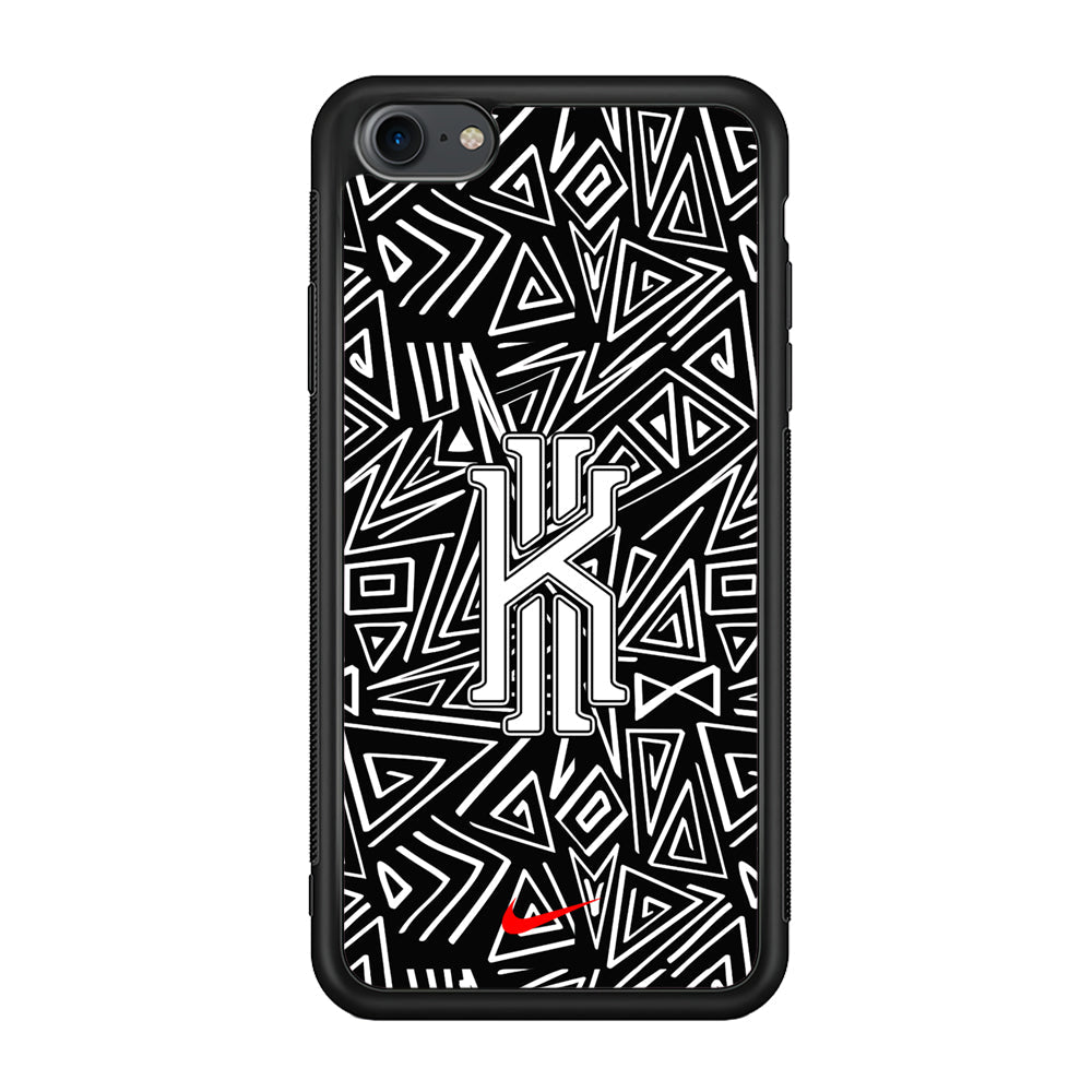 Kyrie Irving Abstract Shapes iPhone SE 2020 Case-Mobile Phone Case-Rubber Black (2D Case)-Altracase