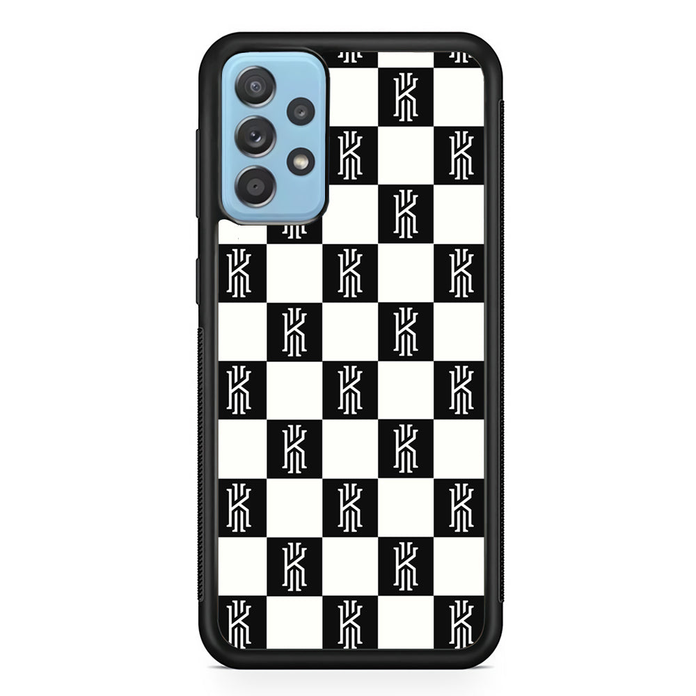 Kyrie Irving Chess Pattern Samsung Galaxy A52 Case-Mobile Phone Case-Rubber Black (2D Case)-Altracase
