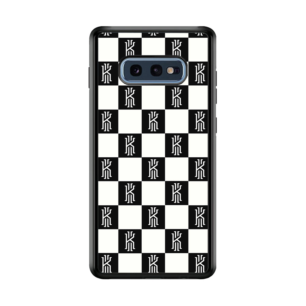 Kyrie Irving Chess Pattern Samsung Galaxy S10E Case-Mobile Phone Case-Rubber Black (2D Case)-Altracase