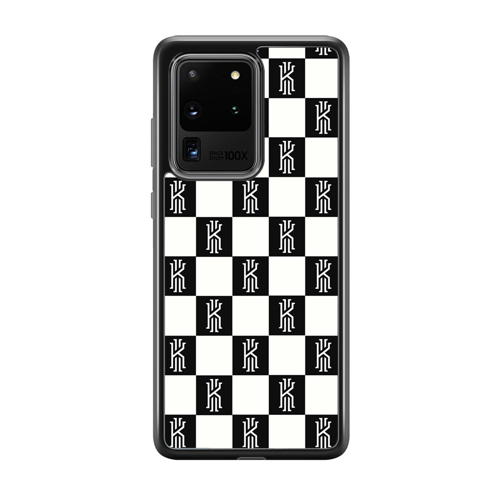 Kyrie Irving Chess Pattern Samsung Galaxy S20 Ultra Case-Mobile Phone Case-Rubber Black (2D Case)-Altracase