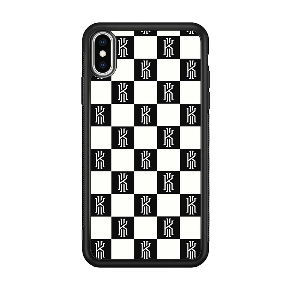 Kyrie Irving Chess Pattern iPhone X Case-Mobile Phone Case-Rubber Black (2D Case)-Altracase