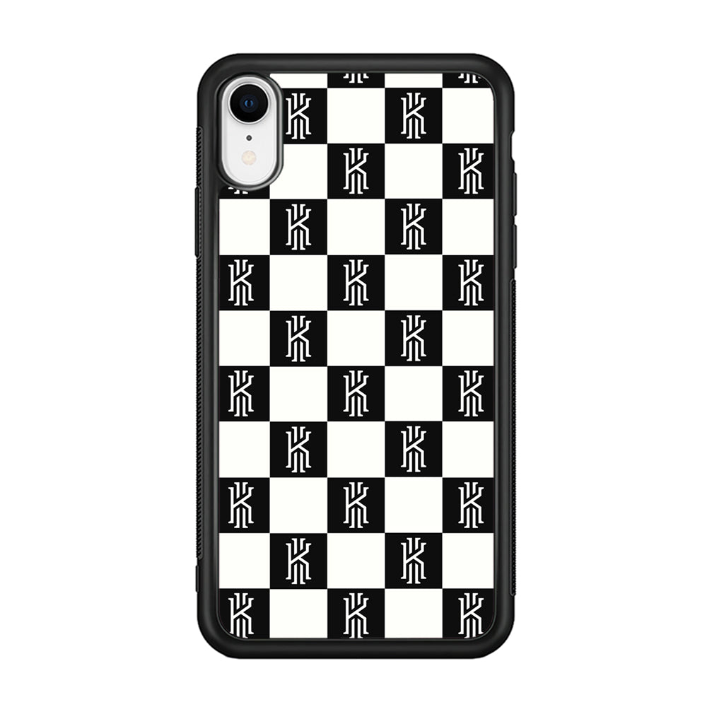Kyrie Irving Chess Pattern iPhone XR Case-Mobile Phone Case-Rubber Black (2D Case)-Altracase