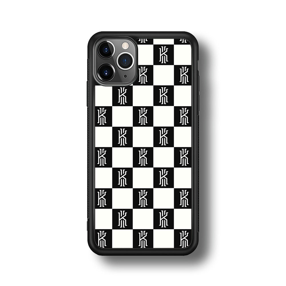 Kyrie Irving Chess Pattern iPhone 11 Pro Max Case-Mobile Phone Case-Rubber Black (2D Case)-Altracase