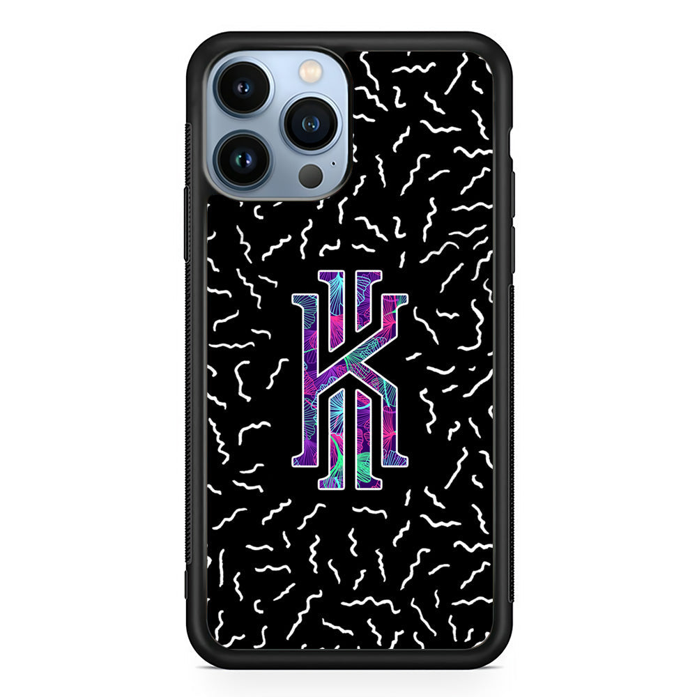 Kyrie Irving Small Striped Pattern iPhone 14 Pro Max Case-Mobile Phone Case-Rubber Black (2D Case)-Altracase