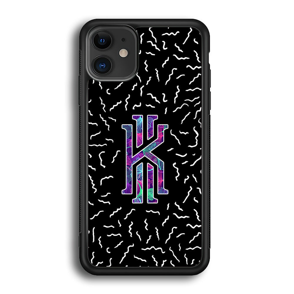 Kyrie Irving Small Striped Pattern iPhone 12 Mini Case-Mobile Phone Case-Rubber Black (2D Case)-Altracase
