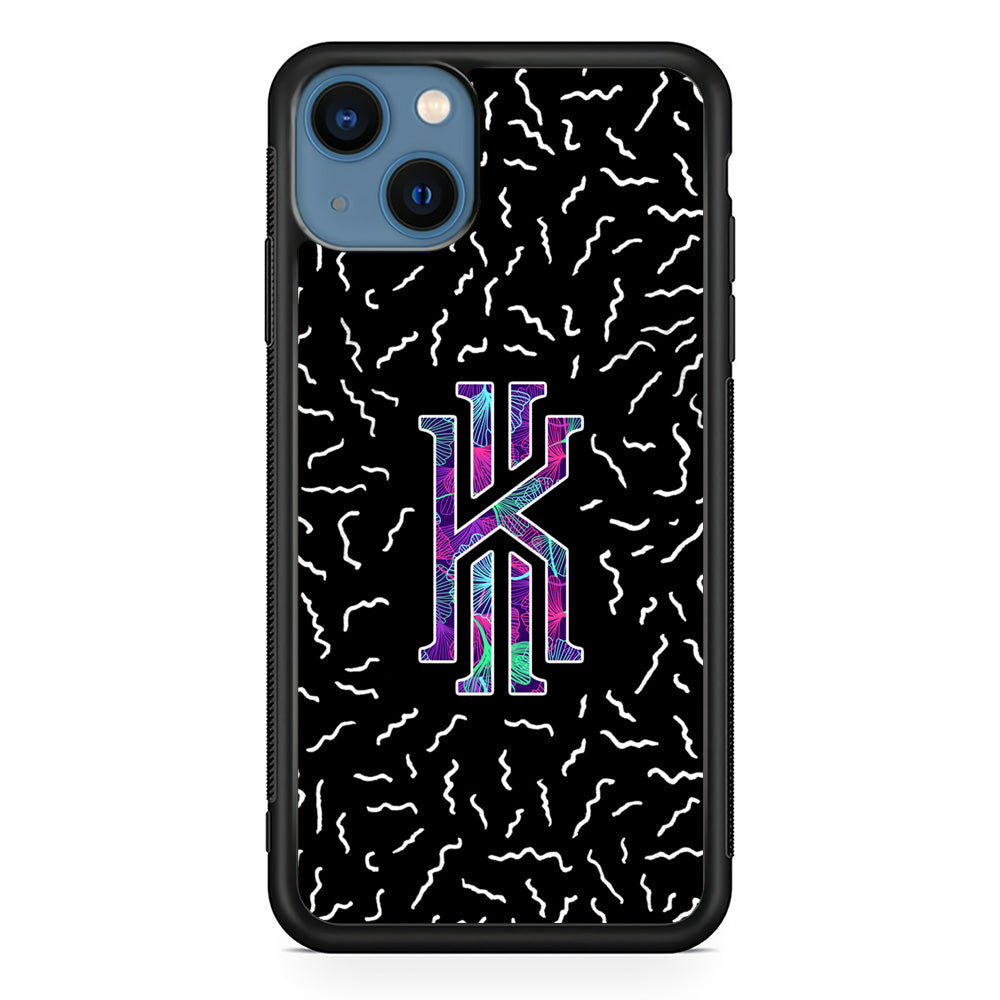 Kyrie Irving Small Striped Pattern iPhone 15 Plus Case-Mobile Phone Case-Rubber Black (2D Case)-Altracase