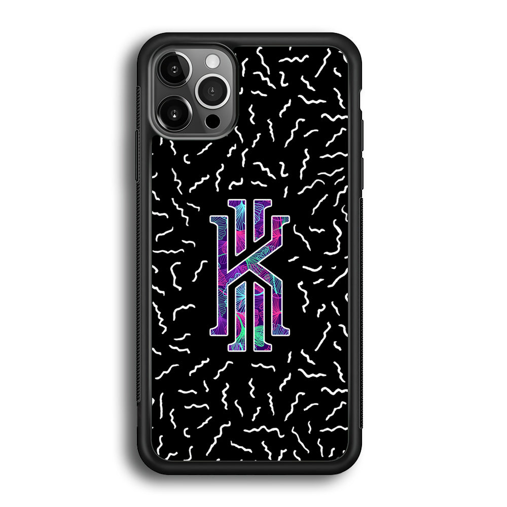 Kyrie Irving Small Striped Pattern iPhone 12 Pro Max Case-Mobile Phone Case-Rubber Black (2D Case)-Altracase