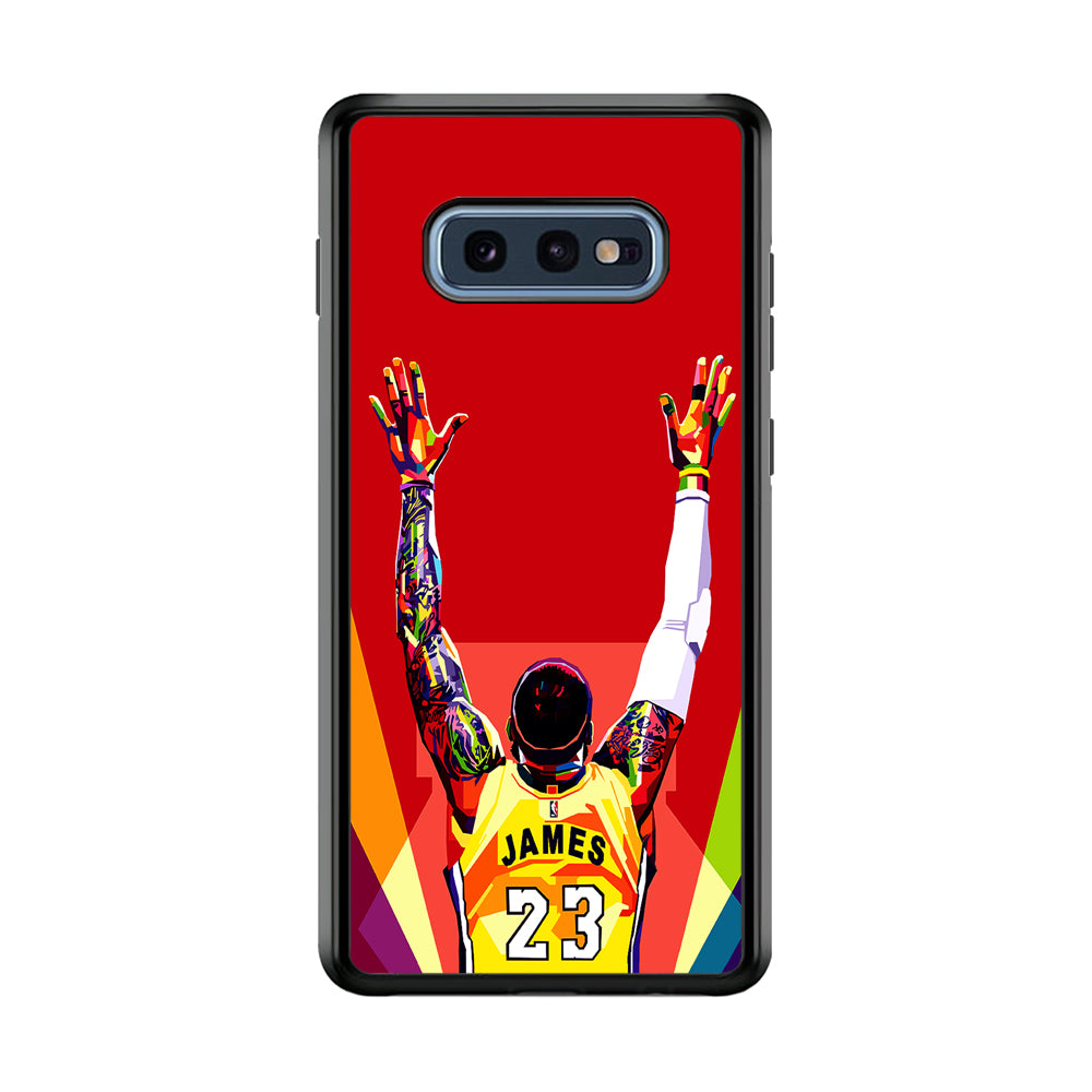 Lebron James Colorful Pop Art Samsung Galaxy S10E Case-Phone Case-Rubber Black (2D Case)-Altracase
