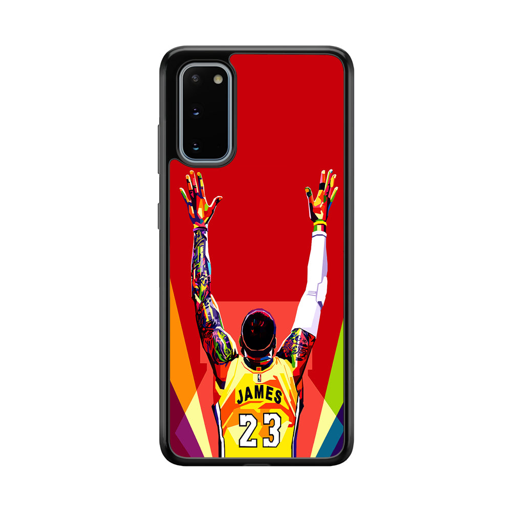 Lebron James Colorful Pop Art Samsung Galaxy S20 Case-Phone Case-Rubber Black (2D Case)-Altracase