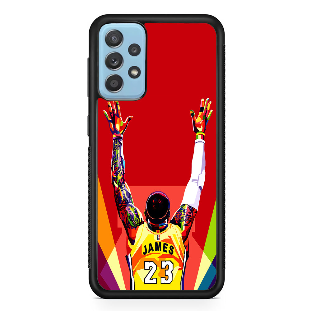 Lebron James Colorful Pop Art Samsung Galaxy A52 Case-Phone Case-Rubber Black (2D Case)-Altracase