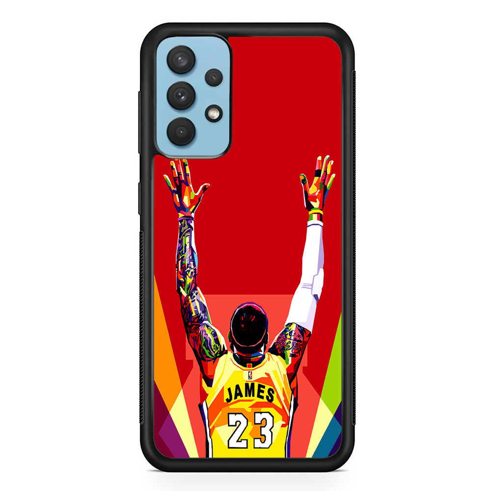 Lebron James Colorful Pop Art Samsung Galaxy A32 Case-Phone Case-Rubber Black (2D Case)-Altracase