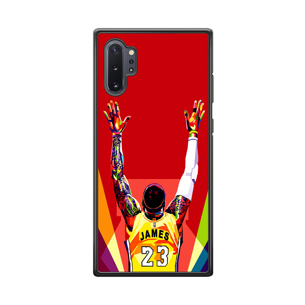 Lebron James Colorful Pop Art Samsung Galaxy Note 10 Plus Case-Phone Case-Rubber Black (2D Case)-Altracase