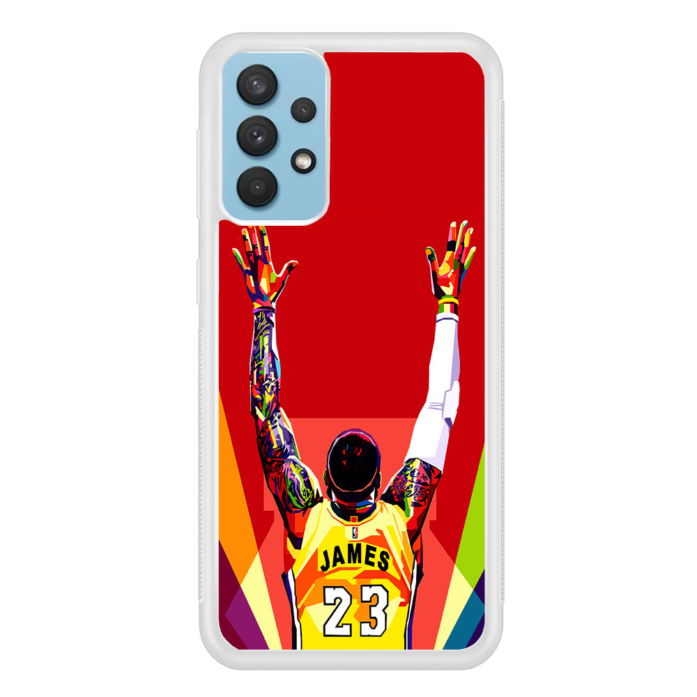 Lebron James Colorful Pop Art Samsung Galaxy A32 Case-Phone Case-Rubber White (2D Case)-Altracase