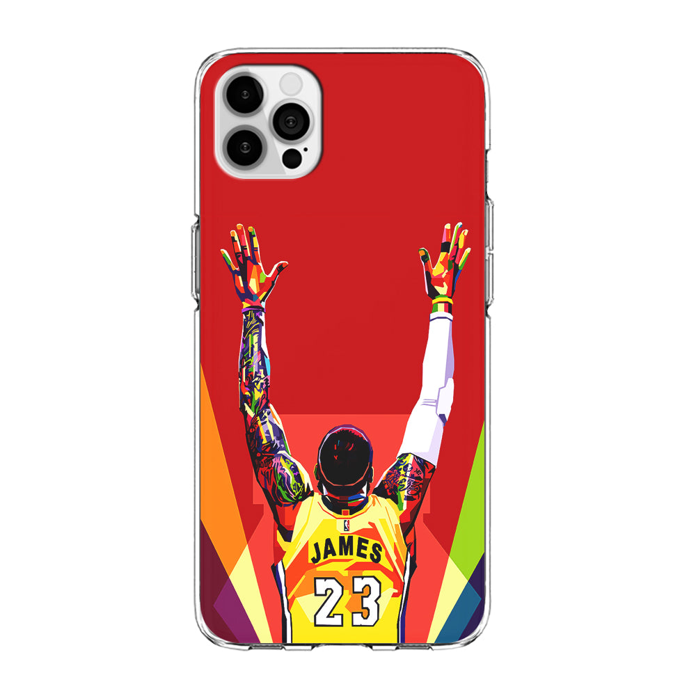 Lebron James Colorful Pop Art iPhone 15 Pro Max Case-Phone Case-Clear Soft Case-Altracase