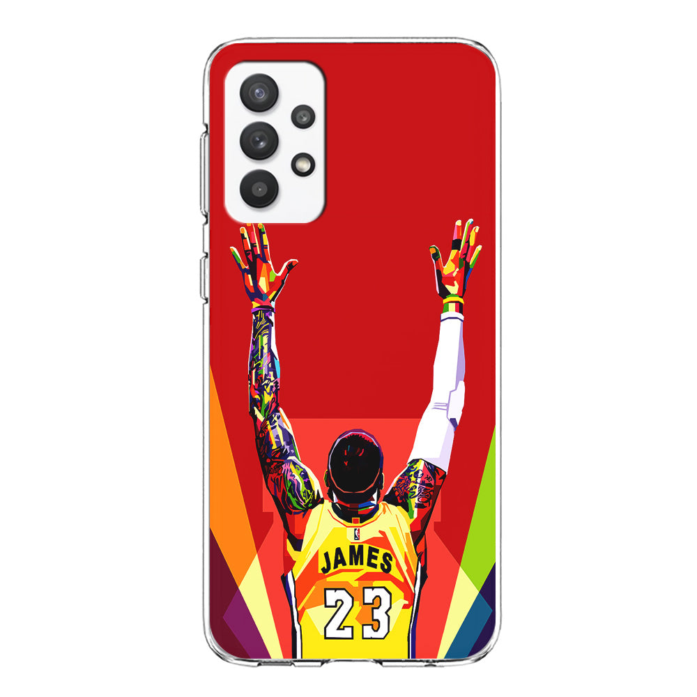 Lebron James Colorful Pop Art Samsung Galaxy A32 Case-Phone Case-Clear Soft Case-Altracase