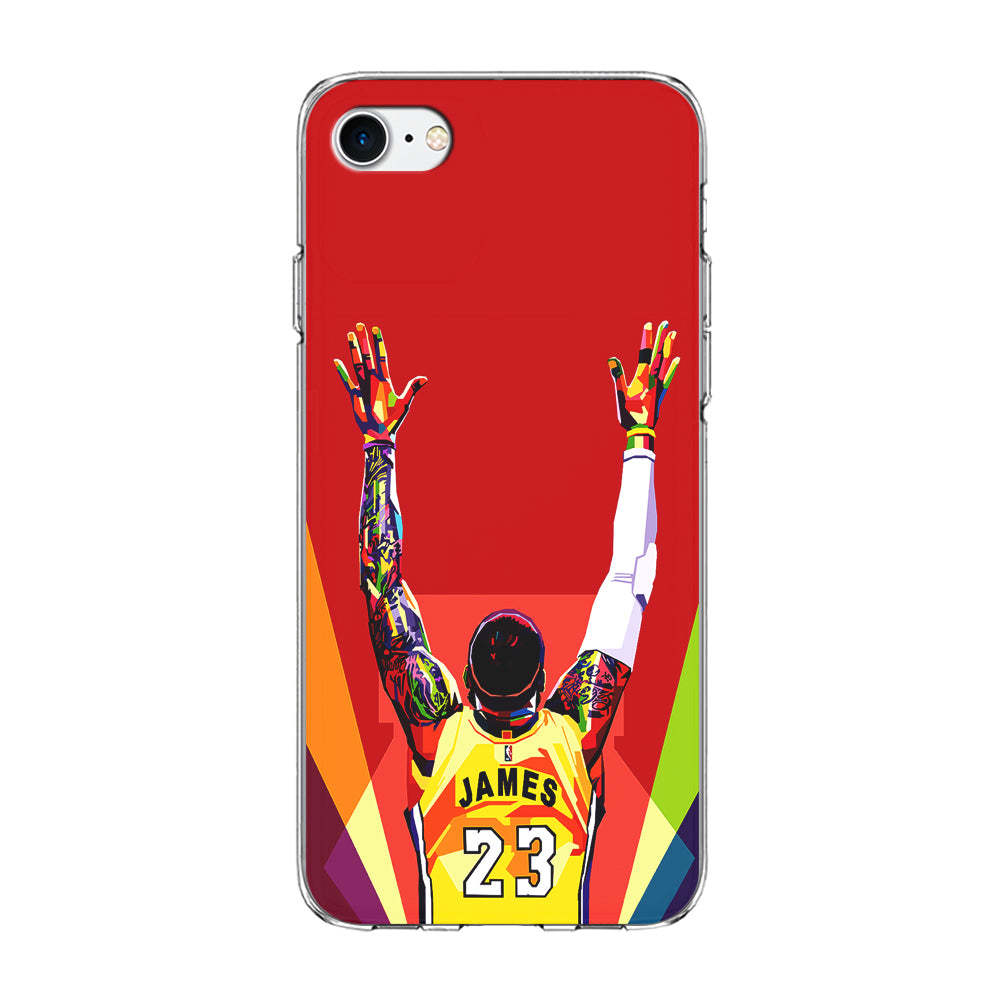 Lebron James Colorful Pop Art iPhone SE 3 2022 Case-Phone Case-Clear Soft Case-Altracase