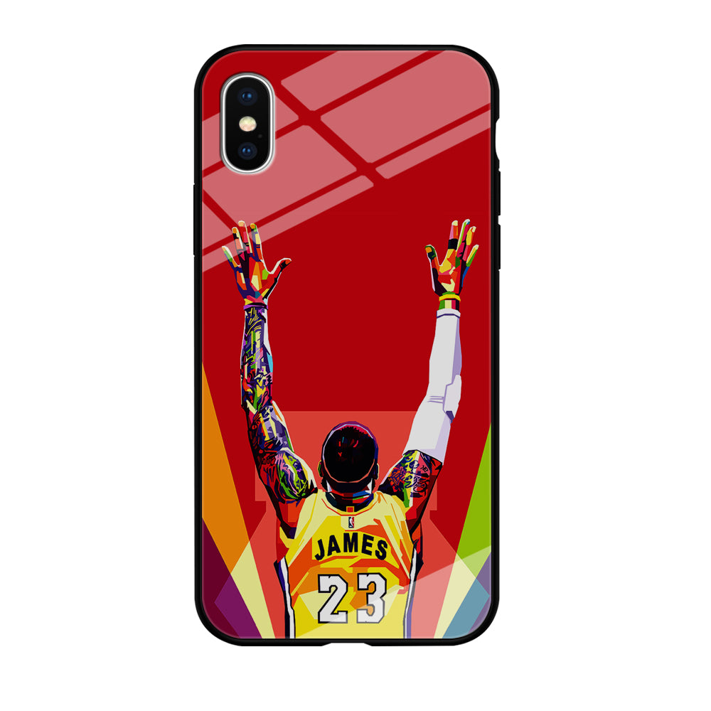 Lebron James Colorful Pop Art iPhone Xs Case-Phone Case-Tempered Glass Case-Altracase
