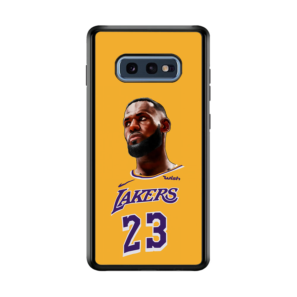 Lebron James Lakers Samsung Galaxy S10E Case-Phone Case-Rubber Black (2D Case)-Altracase
