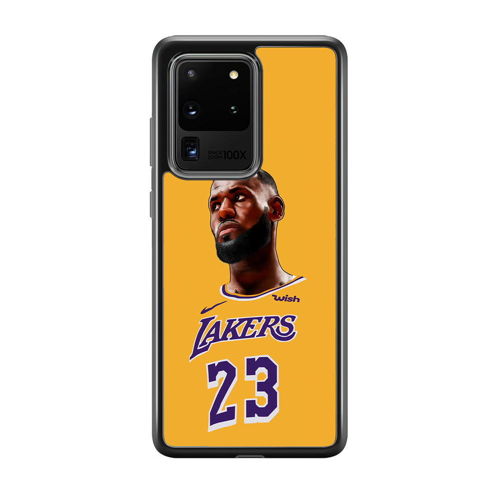Lebron James Lakers Samsung Galaxy S20 Ultra Case-Phone Case-Rubber Black (2D Case)-Altracase