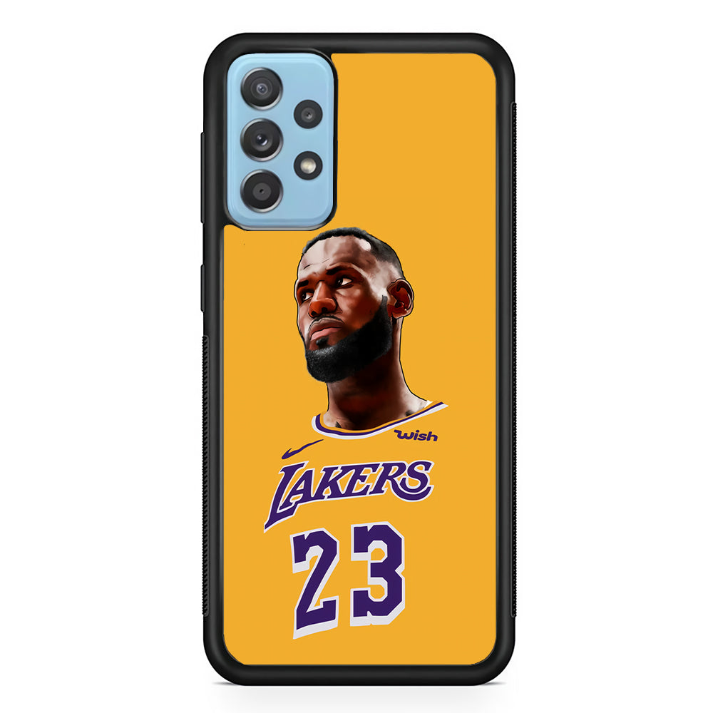 Lebron James Lakers Samsung Galaxy A52 Case-Phone Case-Rubber Black (2D Case)-Altracase
