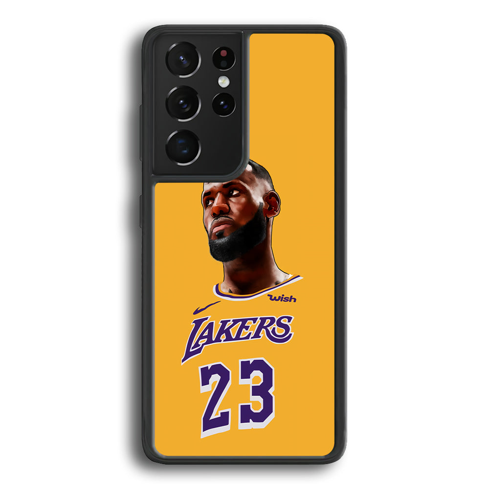 Lebron James Lakers Samsung Galaxy S21 Ultra Case-Phone Case-Rubber Black (2D Case)-Altracase