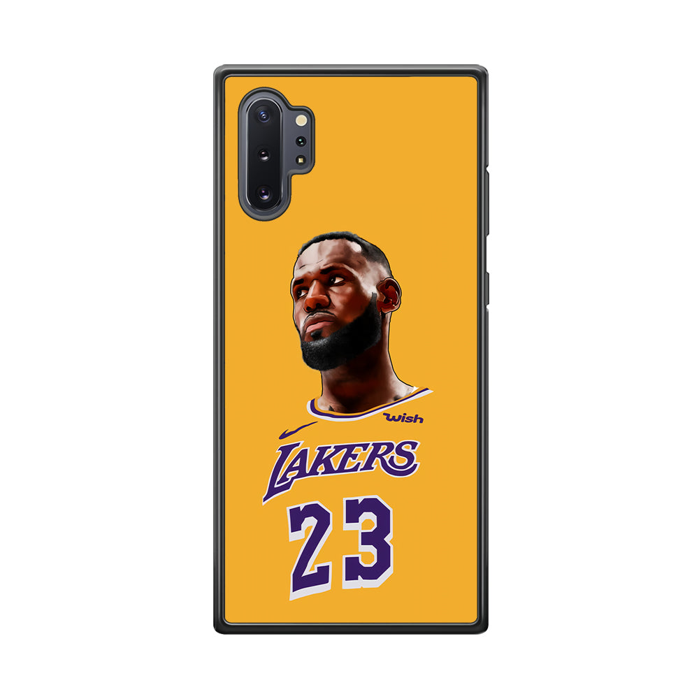Lebron James Lakers Samsung Galaxy Note 10 Plus Case-Phone Case-Rubber Black (2D Case)-Altracase