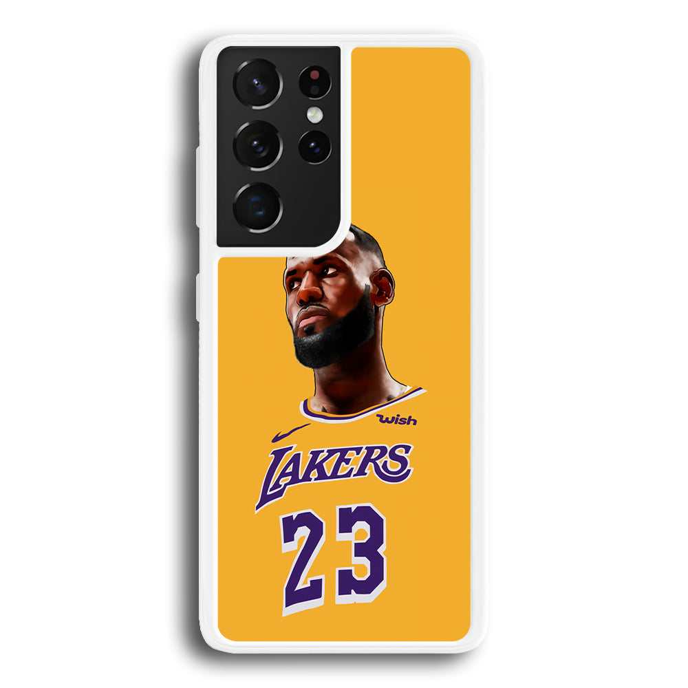 Lebron James Lakers Samsung Galaxy S21 Ultra Case-Phone Case-Rubber White (2D Case)-Altracase