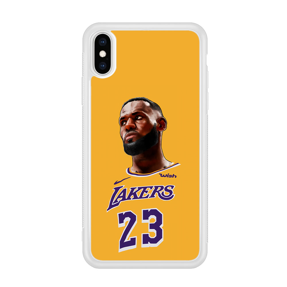 Lebron James Lakers iPhone Xs Case-Phone Case-Rubber White (2D Case)-Altracase