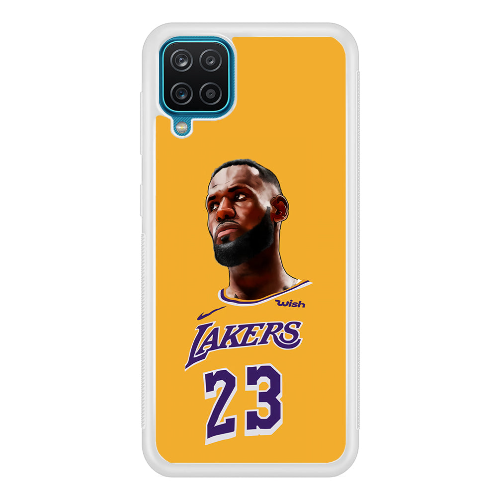 Lebron James Lakers Samsung Galaxy A12 Case-Phone Case-Rubber White (2D Case)-Altracase