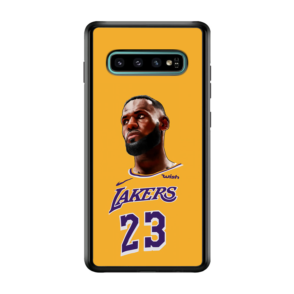Lebron James Lakers Samsung Galaxy S10 Plus Case-Phone Case-Rubber Black (2D Case)-Altracase