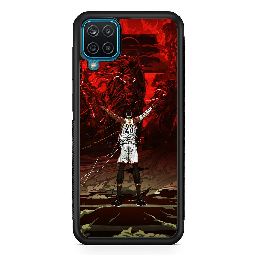Lebron James Lion Art Samsung Galaxy A12 Case-Phone Case-Rubber Black (2D Case)-Altracase