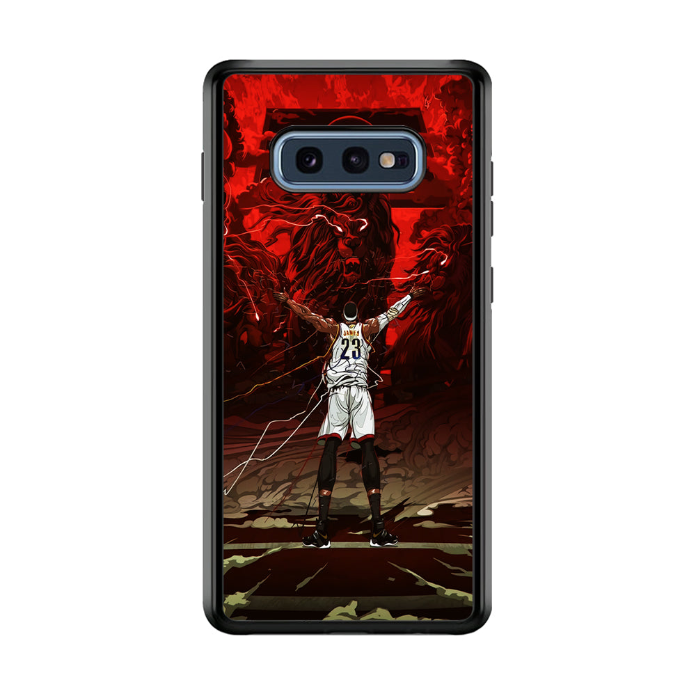 Lebron James Lion Art Samsung Galaxy S10E Case-Phone Case-Rubber Black (2D Case)-Altracase