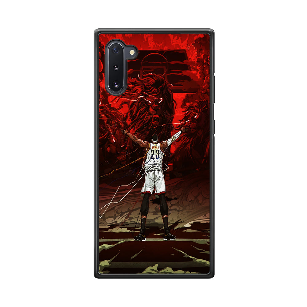 Lebron James Lion Art Samsung Galaxy Note 10 Case-Phone Case-Rubber Black (2D Case)-Altracase