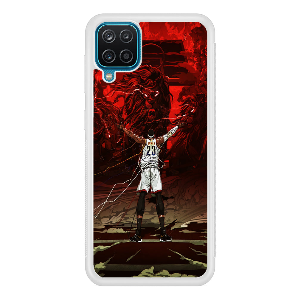 Lebron James Lion Art Samsung Galaxy A12 Case-Phone Case-Rubber White (2D Case)-Altracase
