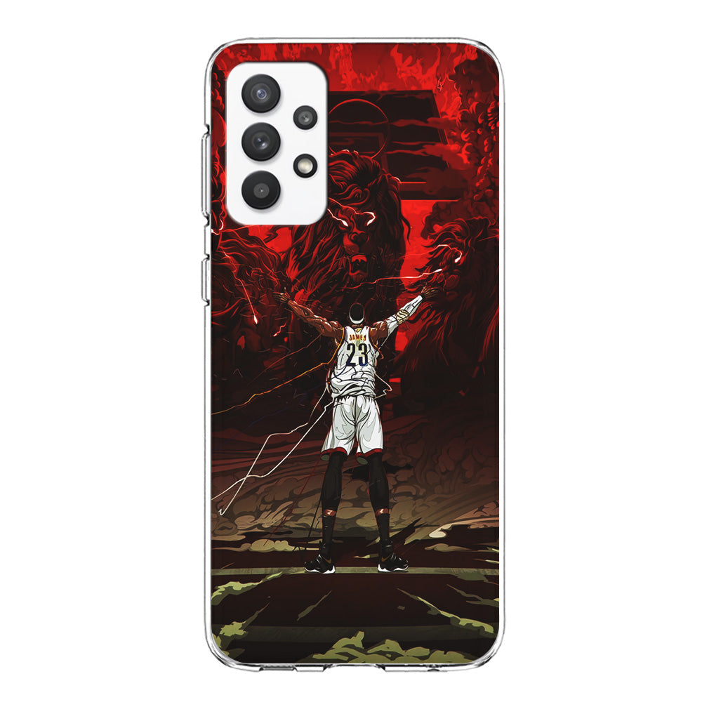 Lebron James Lion Art Samsung Galaxy A32 Case-Phone Case-Clear Soft Case-Altracase