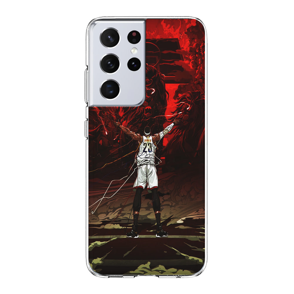 Lebron James Lion Art Samsung Galaxy S21 Ultra Case-Phone Case-Clear Soft Case-Altracase