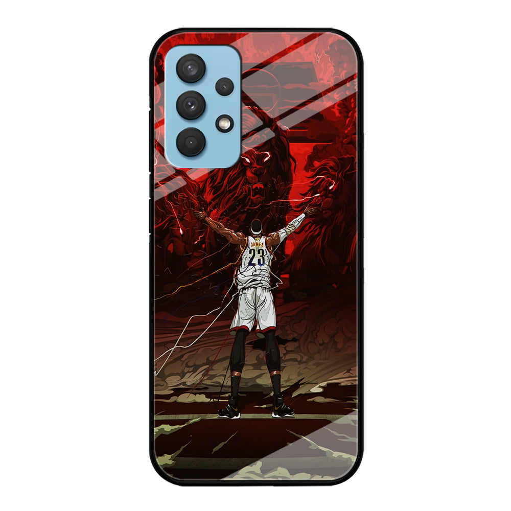 Lebron James Lion Art Samsung Galaxy A32 Case-Phone Case-Tempered Glass Case-Altracase